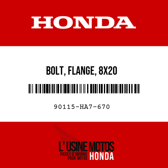image de 90115-HA7-670 BOLT, FLANGE, 8X20