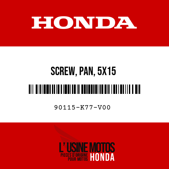 image de 90115-K77-V00 SCREW, PAN, 5X15