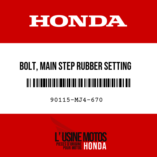 image de 90115-MJ4-670 BOLT, MAIN STEP RUBBER SETTING