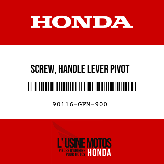 image de 90116-GFM-900 SCREW, HANDLE LEVER PIVOT