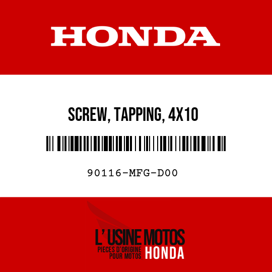 image de 90116-MFG-D00 SCREW, TAPPING, 4X10