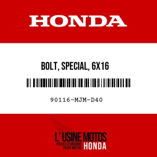 image de 90116-MJM-D40 BOLT, SPECIAL, 6X16