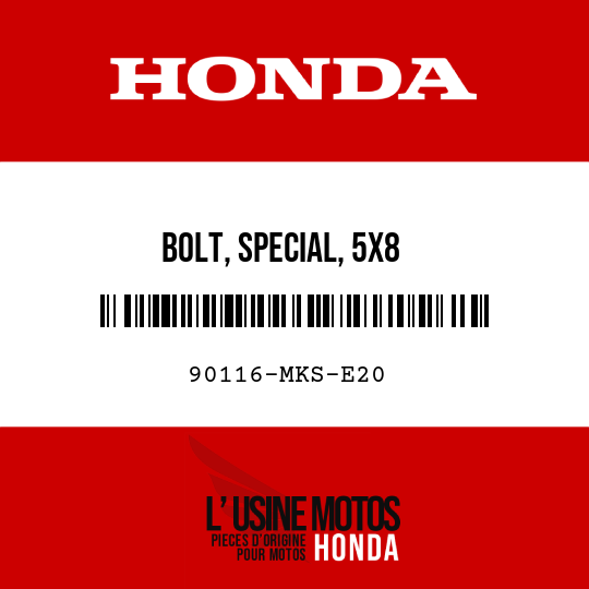 image de 90116-MKS-E20 BOLT, SPECIAL, 5X8