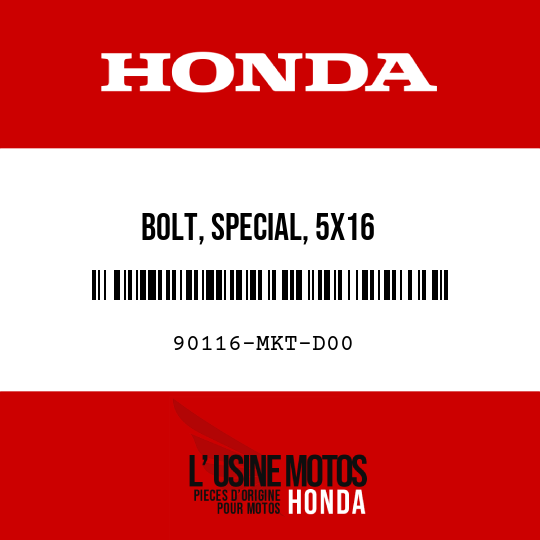 image de 90116-MKT-D00 BOLT, SPECIAL, 5X16