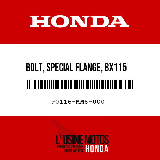 image de 90116-MM8-000 BOLT, SPECIAL FLANGE, 8X115