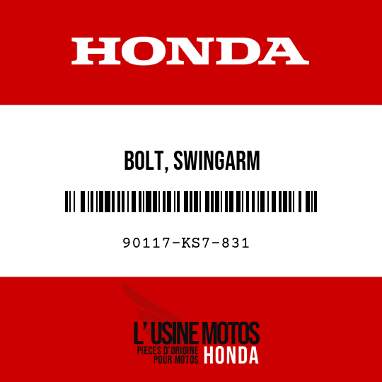 image de 90117-KS7-831 BOLT, SWINGARM