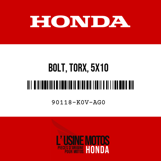 image de 90118-K0V-AG0 BOLT, TORX, 5X10