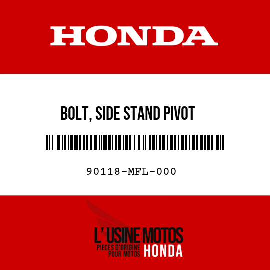 image de 90118-MFL-000 BOLT, SIDE STAND PIVOT
