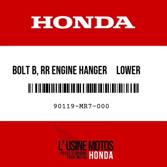 image de 90119-MR7-000 BOLT B, RR ENGINE HANGER     LOWER