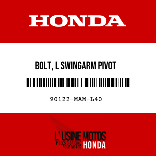 image de 90122-MAM-L40 BOLT, L SWINGARM PIVOT