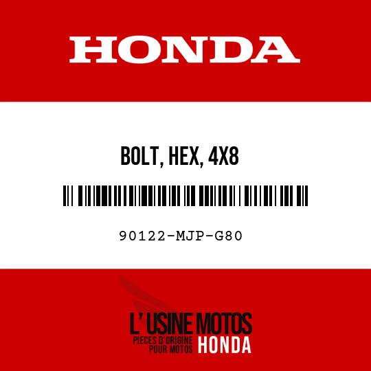 image de 90122-MJP-G80 BOLT, HEX, 4X8