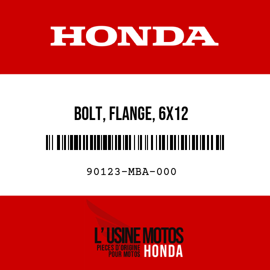 image de 90123-MBA-000 BOLT, FLANGE, 6X12