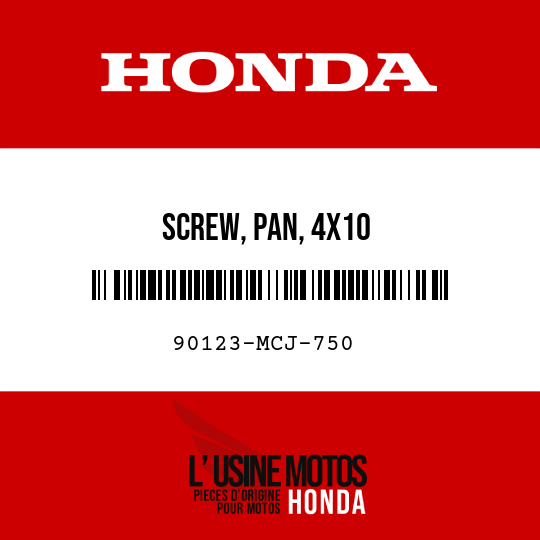 image de 90123-MCJ-750 SCREW, PAN, 4X10