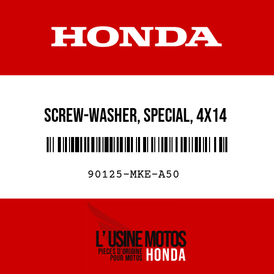 image de 90125-MKE-A50 SCREW-WASHER, SPECIAL, 4X14