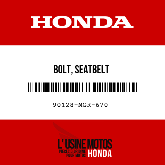 image de 90128-MGR-670 BOLT, SEATBELT