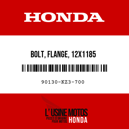 image de 90130-KZ3-700 BOLT, FLANGE, 12X1185