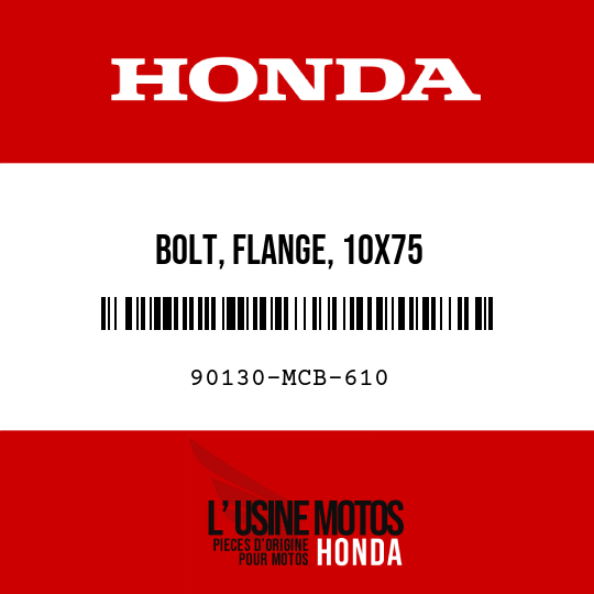 image de 90130-MCB-610 BOLT, FLANGE, 10X75