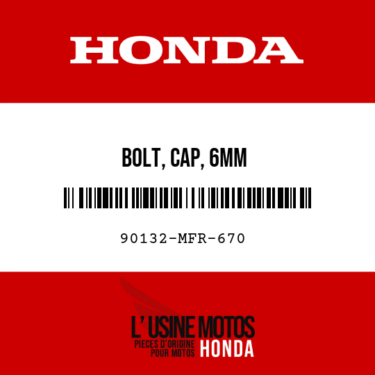 image de 90132-MFR-670 BOLT, CAP, 6MM