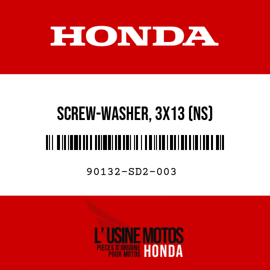 image de 90132-SD2-003 SCREW-WASHER, 3X13 (NS)