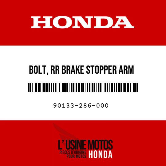 image de 90133-286-000 BOLT, RR BRAKE STOPPER ARM