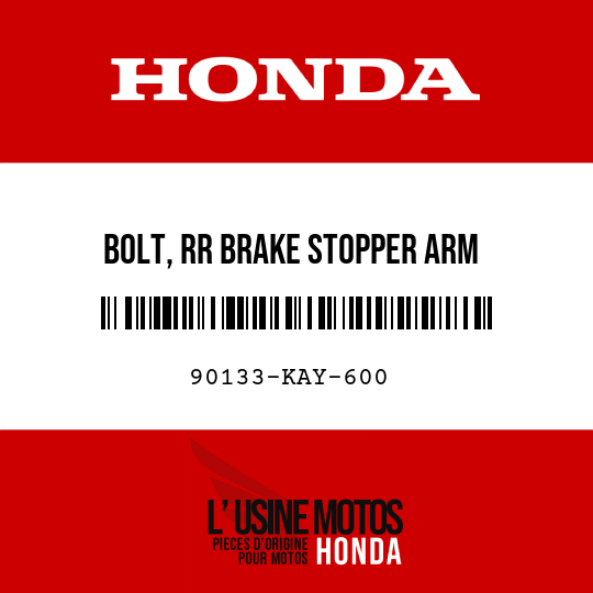 image de 90133-KAY-600 BOLT, RR BRAKE STOPPER ARM
