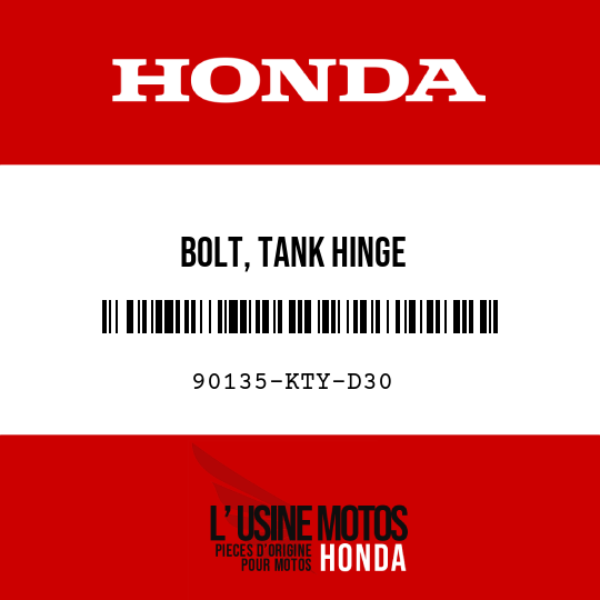 image de 90135-KTY-D30 BOLT, TANK HINGE