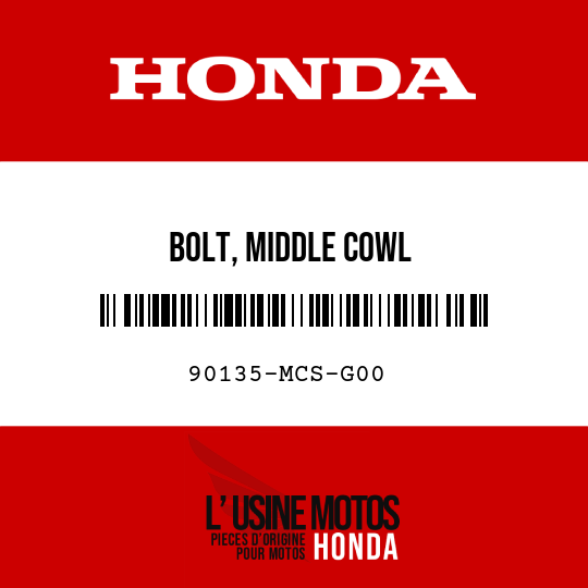 image de 90135-MCS-G00 BOLT, MIDDLE COWL