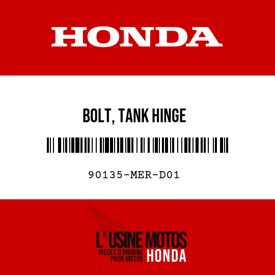 image de 90135-MER-D01 BOLT, TANK HINGE