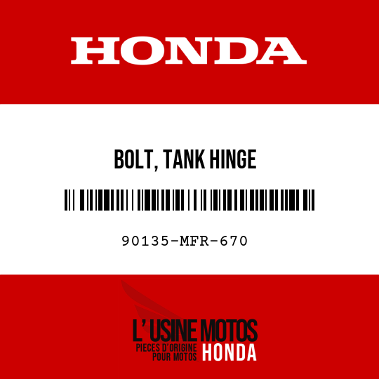 image de 90135-MFR-670 BOLT, TANK HINGE