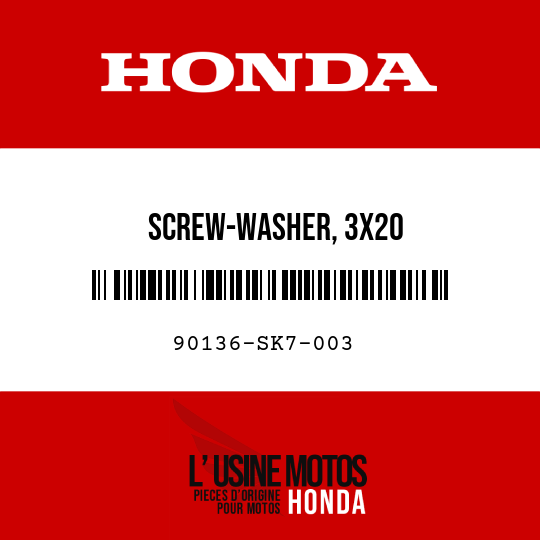 image de 90136-SK7-003 SCREW-WASHER, 3X20