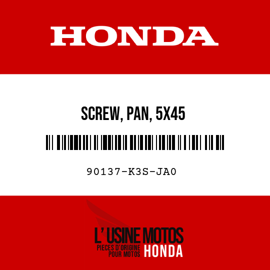 image de 90137-K3S-JA0 SCREW, PAN, 5X45