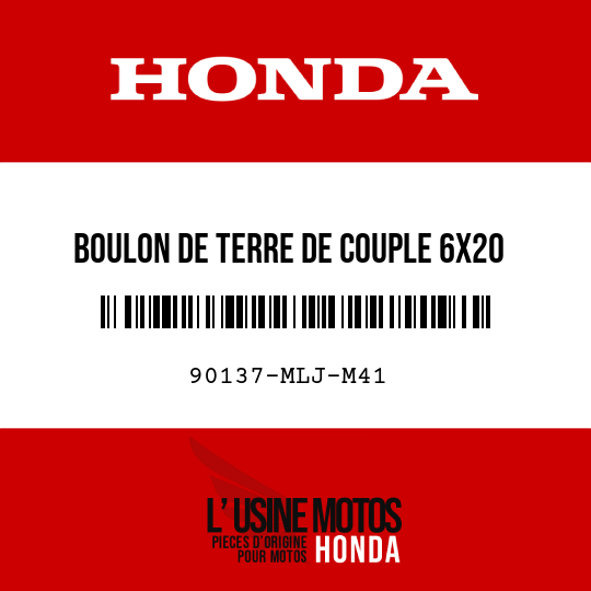 image de 90137-MLJ-M41 BOULON DE TERRE DE COUPLE 6X20