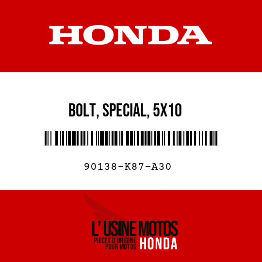 image de 90138-K87-A30 BOLT, SPECIAL, 5X10