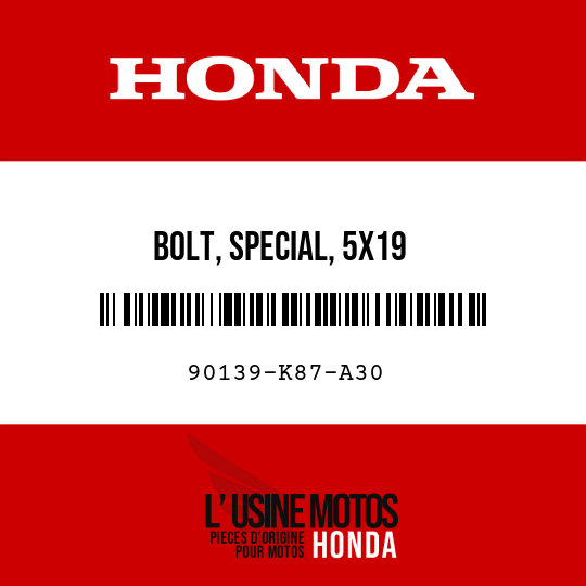 image de 90139-K87-A30 BOLT, SPECIAL, 5X19