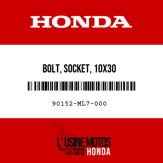 image de 90152-ML7-000 BOLT, SOCKET, 10X30