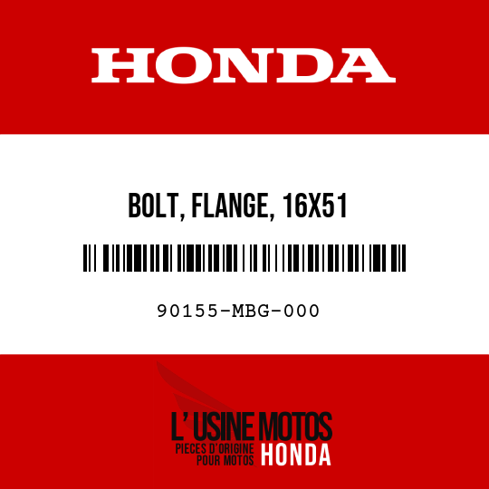 image de 90155-MBG-000 BOLT, FLANGE, 16X51