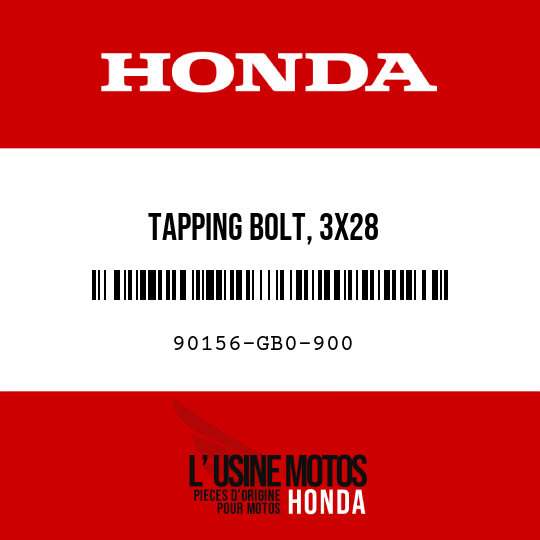 image de 90156-GB0-900 TAPPING BOLT, 3X28