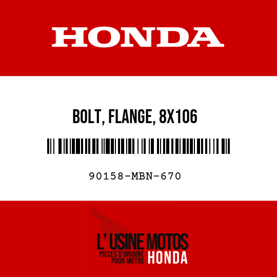 image de 90158-MBN-670 BOLT, FLANGE, 8X106