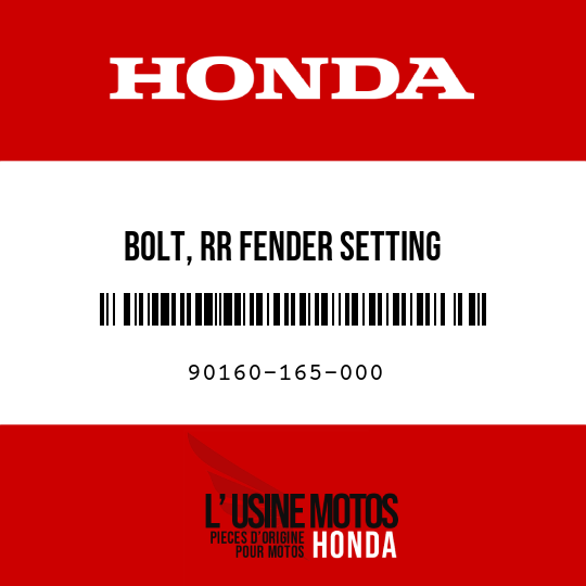 image de 90160-165-000 BOLT, RR FENDER SETTING