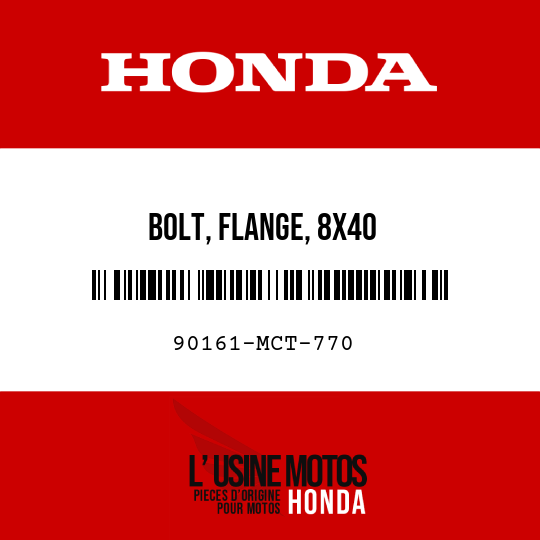 image de 90161-MCT-770 BOLT, FLANGE, 8X40