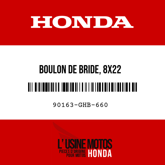 image de 90163-GHB-660 BOULON DE BRIDE, 8X22