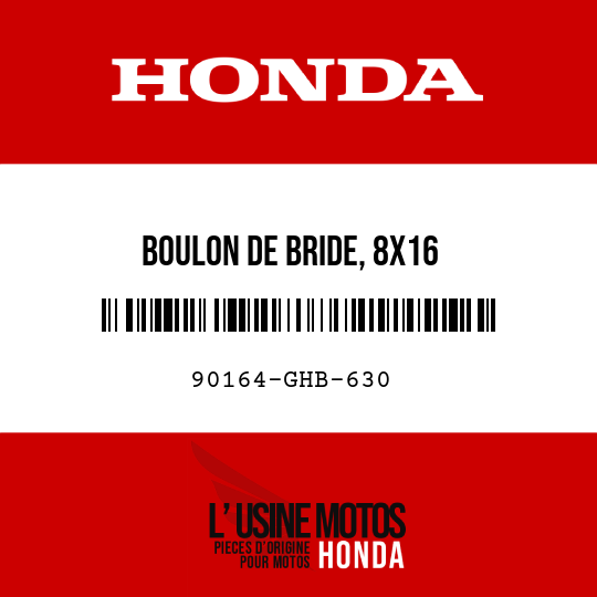 image de 90164-GHB-630 BOULON DE BRIDE, 8X16