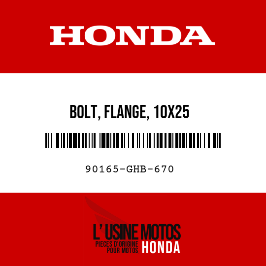 image de 90165-GHB-670 BOLT, FLANGE, 10X25