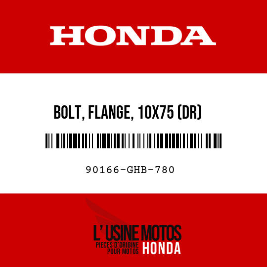 image de 90166-GHB-780 BOLT, FLANGE, 10X75 (DR)