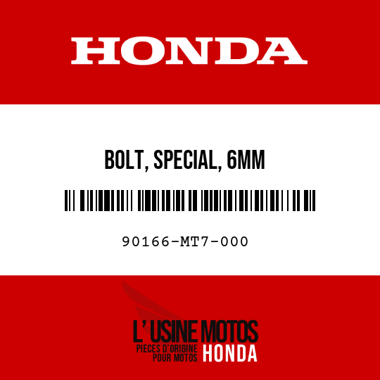 image de 90166-MT7-000 BOLT, SPECIAL, 6MM