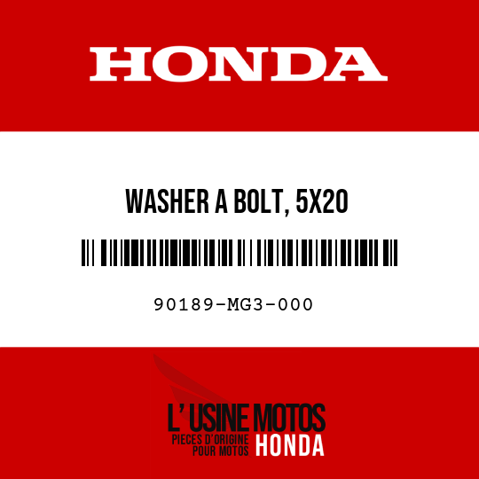 image de 90189-MG3-000 WASHER A BOLT, 5X20