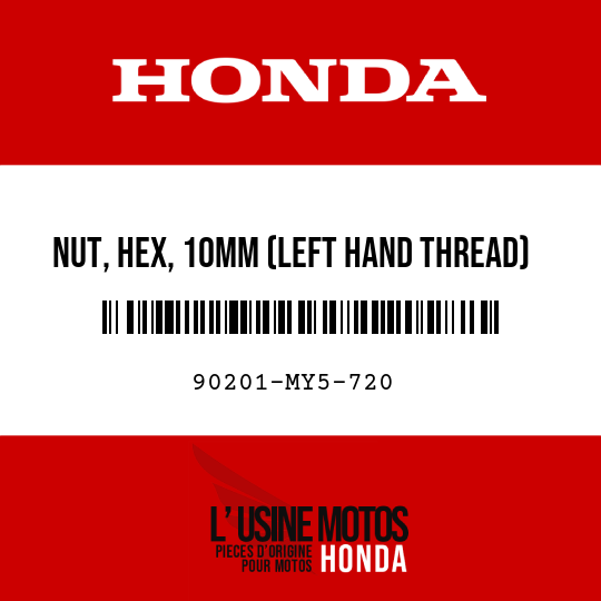 image de 90201-MY5-720 NUT, HEX, 10MM (LEFT HAND THREAD)