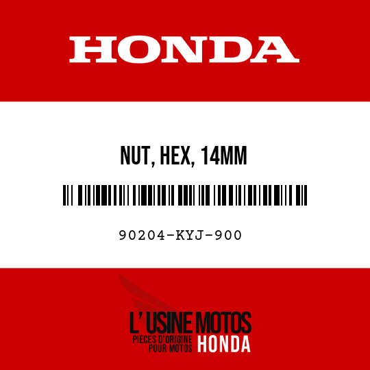 image de 90204-KYJ-900 NUT, HEX, 14MM