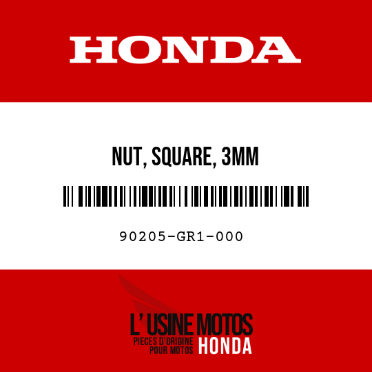 image de 90205-GR1-000 NUT, SQUARE, 3MM