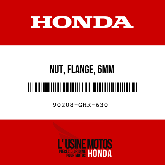 image de 90208-GHR-630 NUT, FLANGE, 6MM